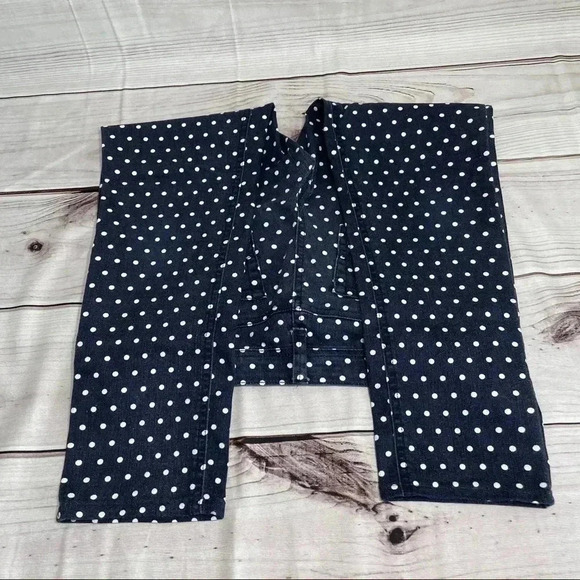Girls Justice White Polka Dot Blue Jeans Sz 16 1/2 - Picture 4 of 15